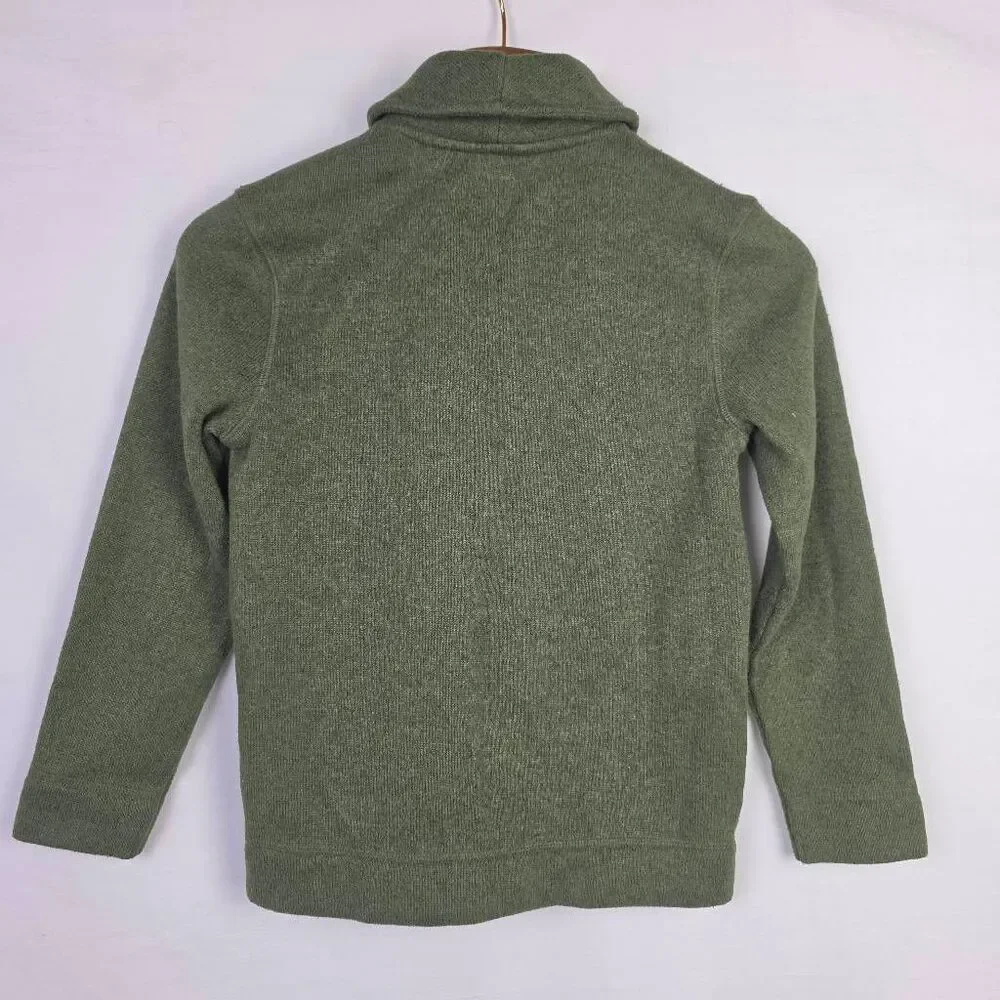 Old Navy Boys Olive Shawl Collar Fleece Pullover Medium